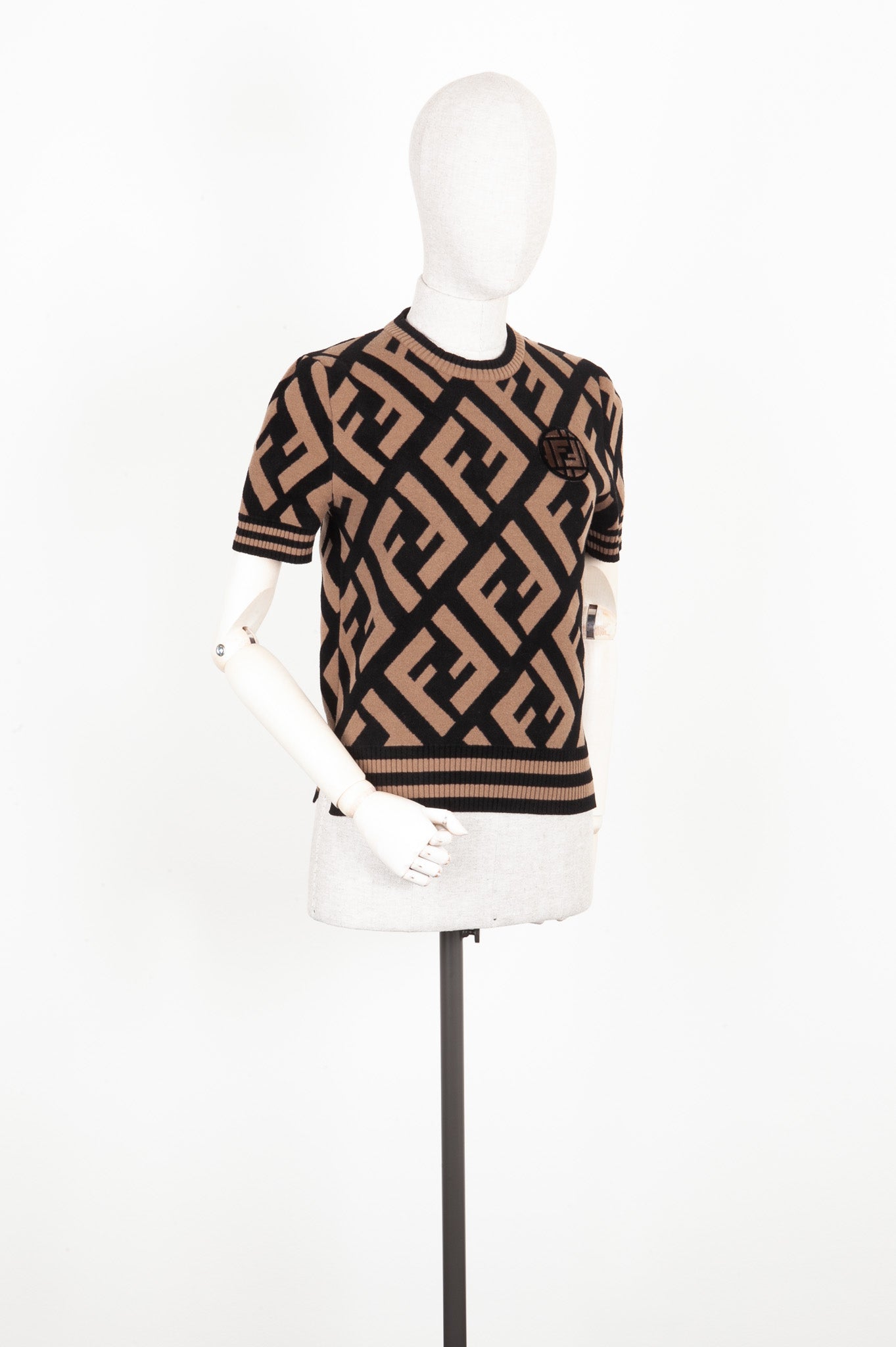 Fendi logo knit top online