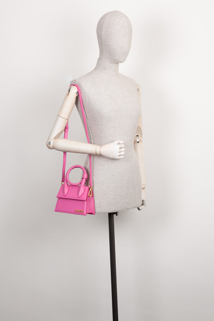 JACQUEMUS Chiquito Bag Noued Leather Pink