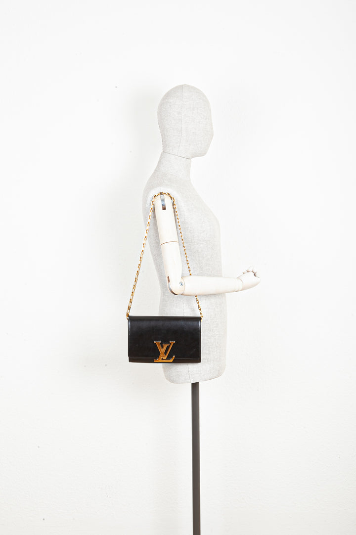 LOUIS VUITTON Chain Louise Bag GM Black