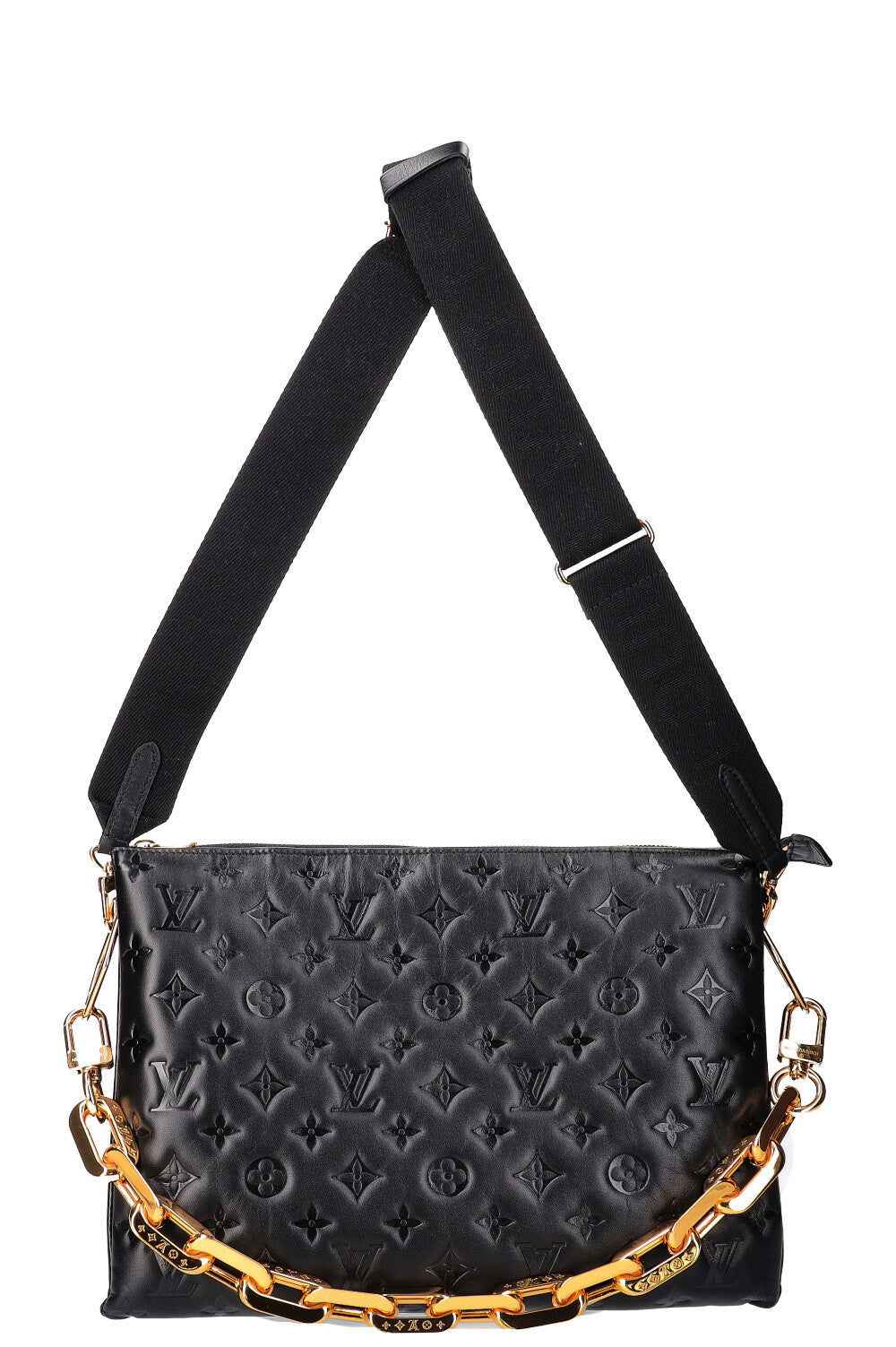 Louis Vuitton - Coussin MM - Black Leather Shoulder Bag w/ 2 Straps FU -  BougieHabit