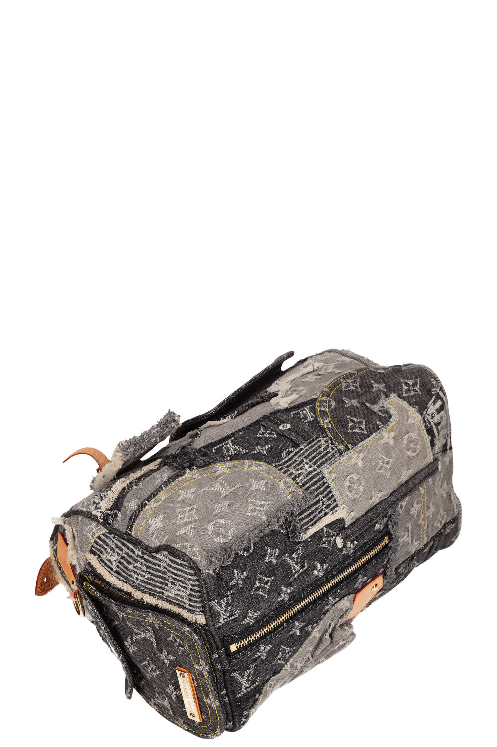 Louis Vuitton Gray Monogram Denim Patchwork Speedy 30 Grey Cloth ref.962144  - Joli Closet