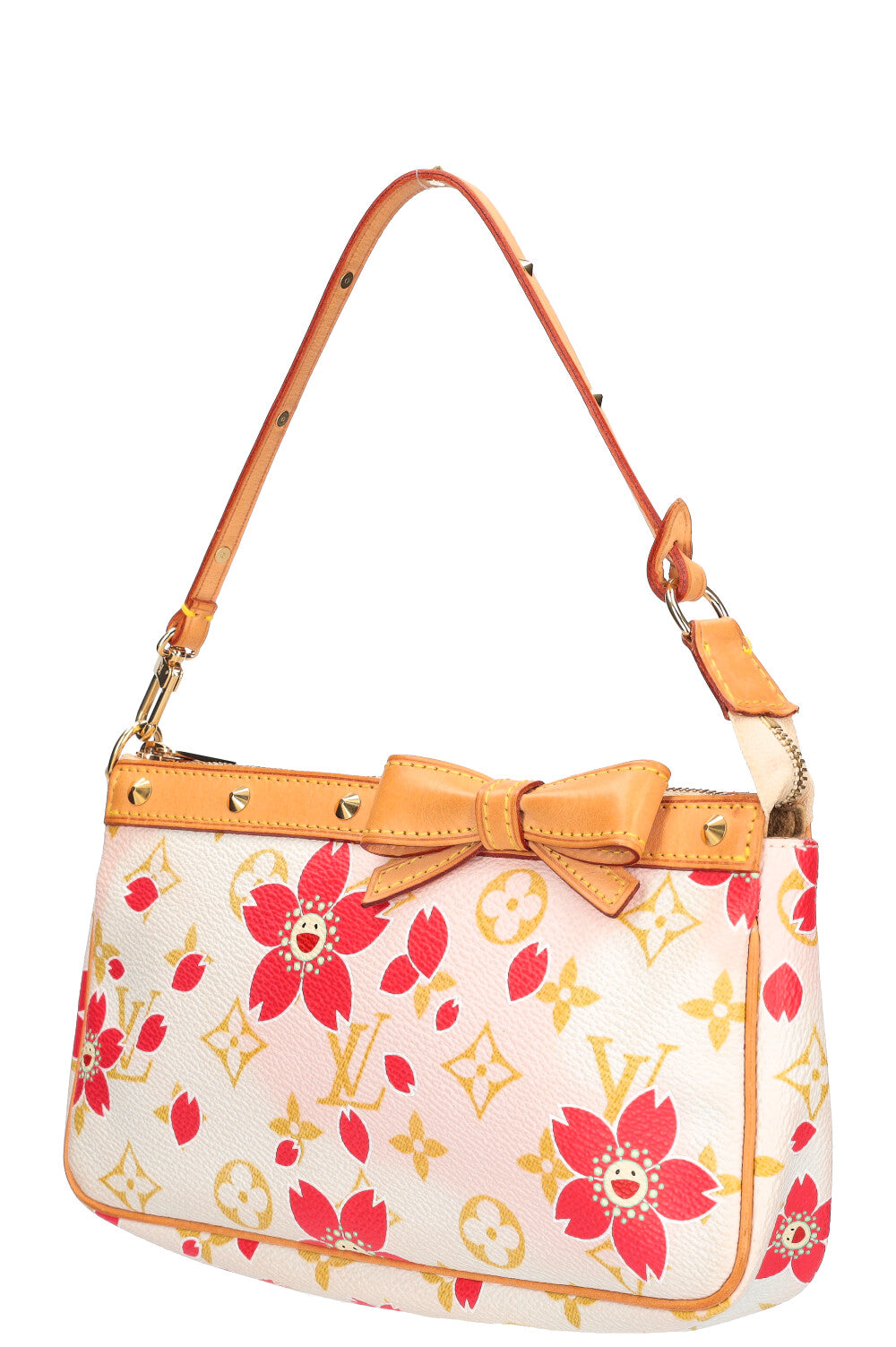 Louis Vuitton, Bags, Louis Vuitton X Takashi Murakami 203 Cherry Blossom  Logo Canvas Shoulder Bag
