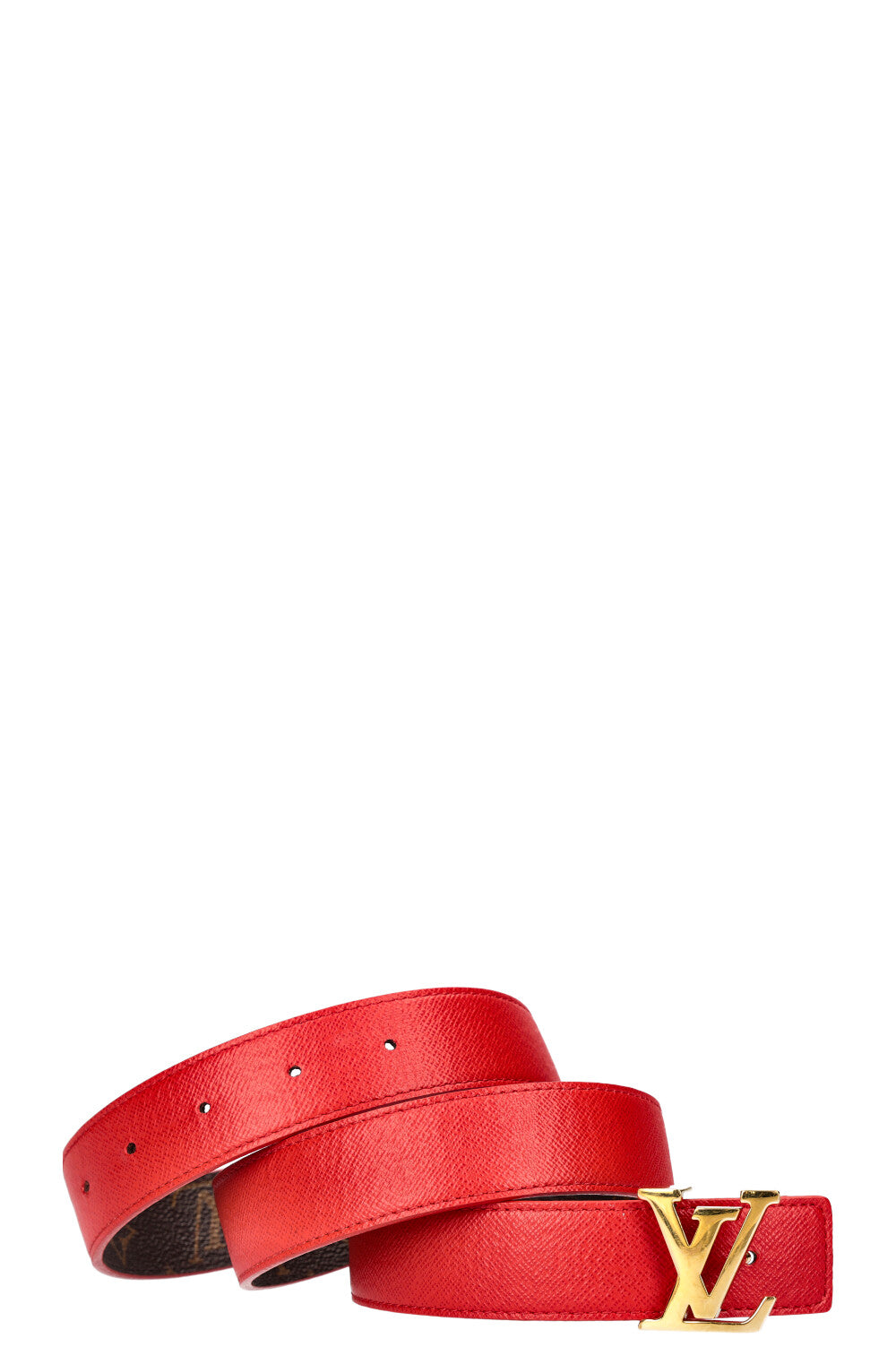 Louis Vuitton Red Monogram LV Initiales Reversible Belt 34 – The