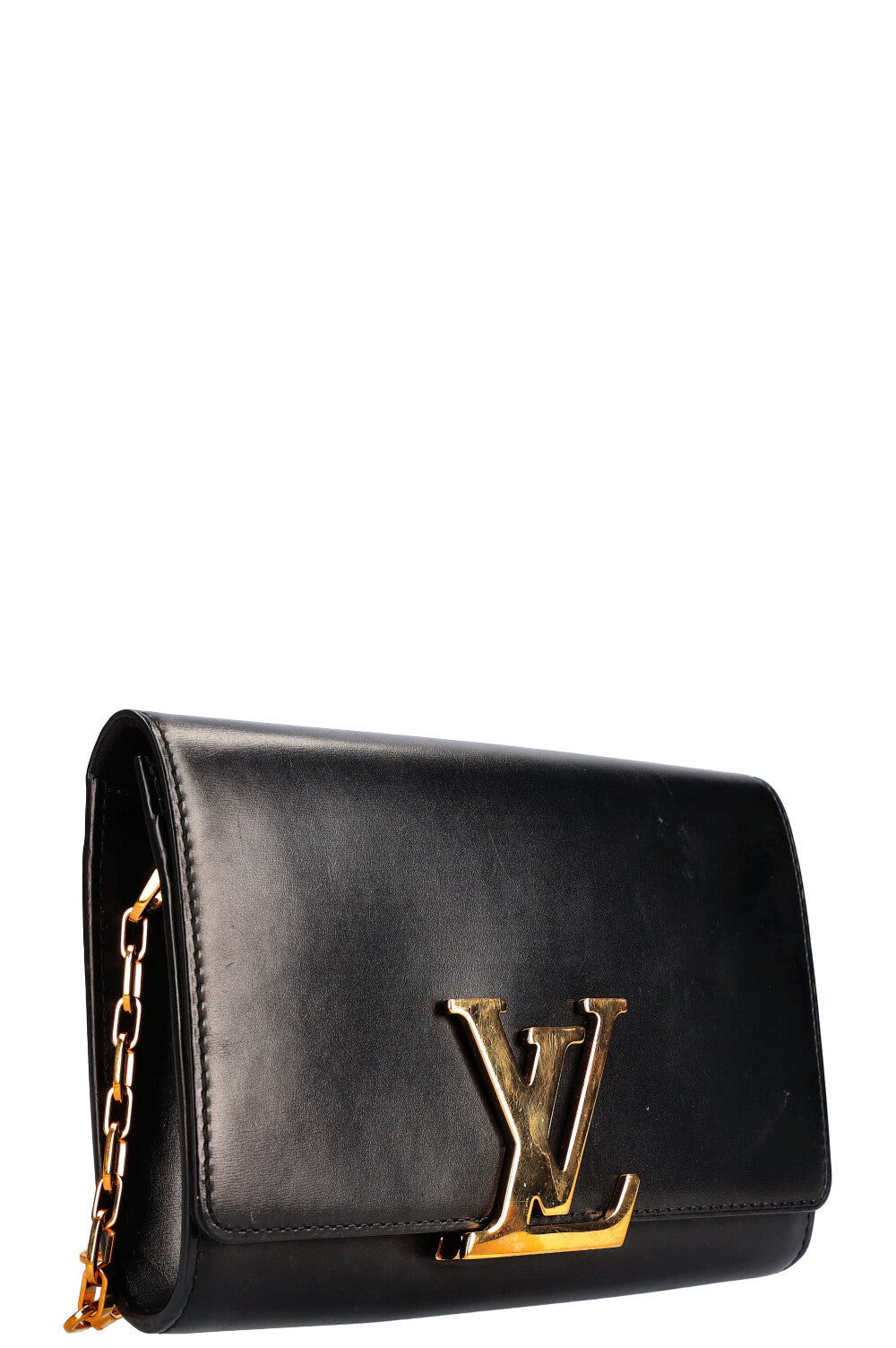 Louis Vuitton Leather Louise Chain MM in Black