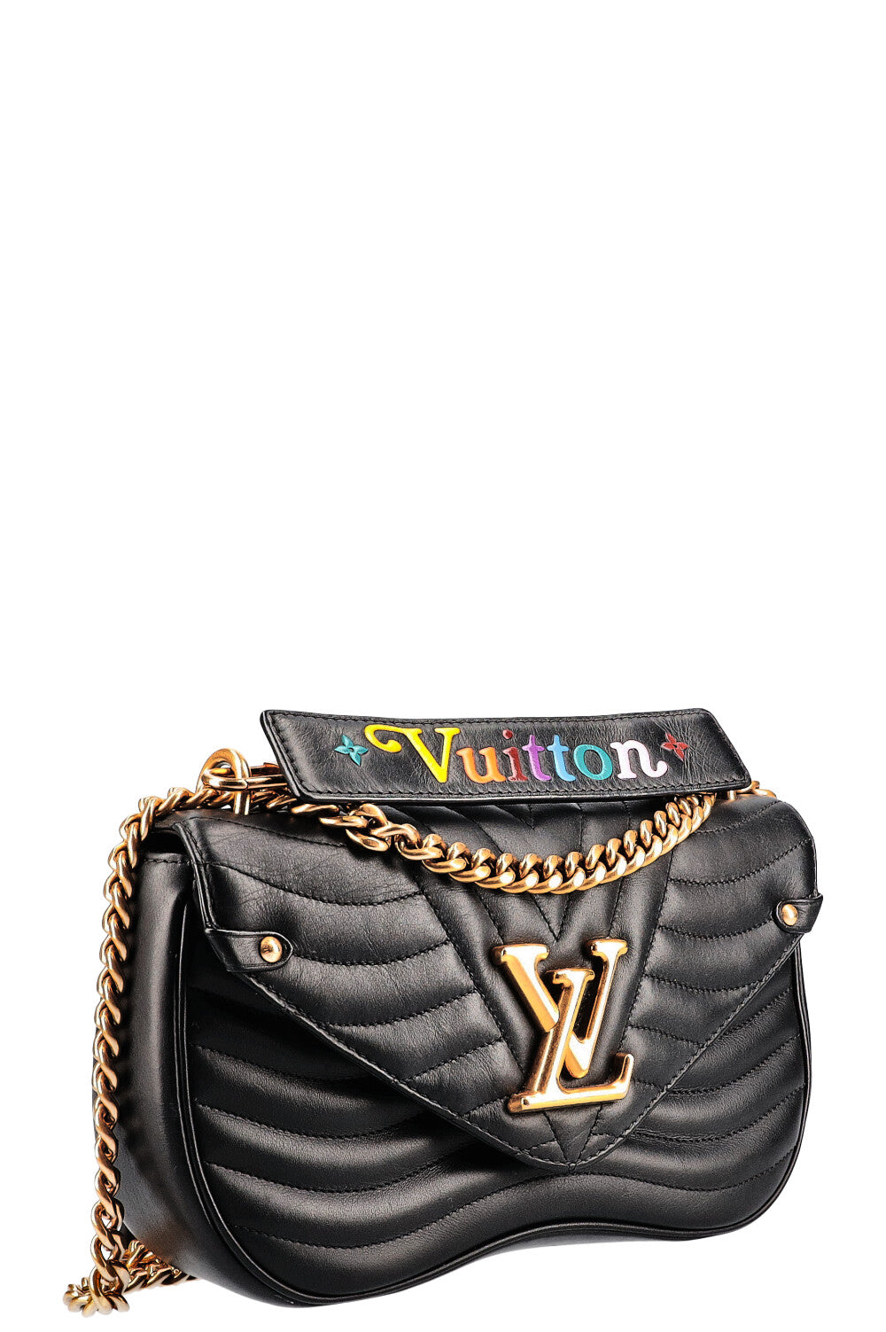 Authentic Louis Vuitton Black New Wave Chain MM Bag