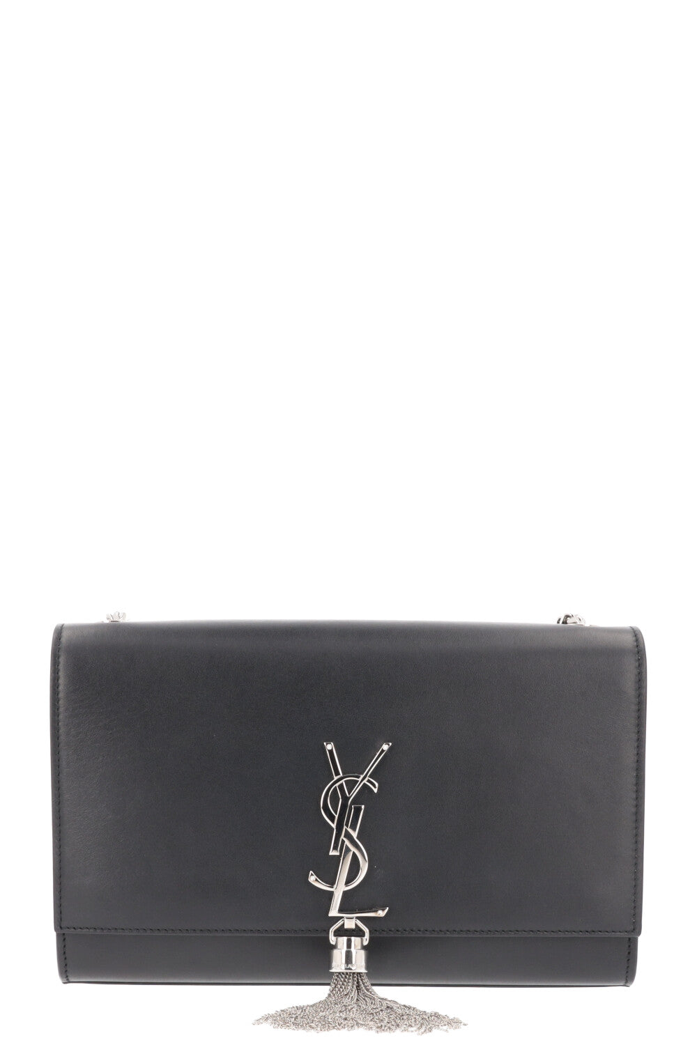 YVES SAINT LAURENT Monogram Sunset Medium Leather Shoulder Bag Black