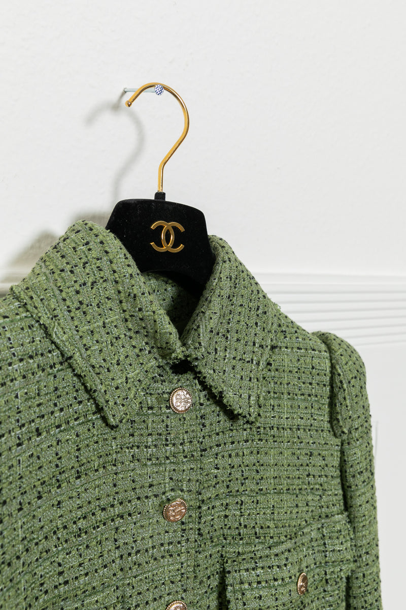 Aldo Colombo Italy  Grey and lilac tweed wool jacket Chanel style